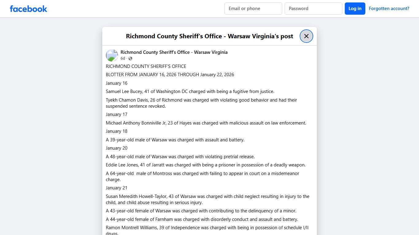 RICHMO... - Richmond County Sheriff's Office - Warsaw Virginia Facebook
